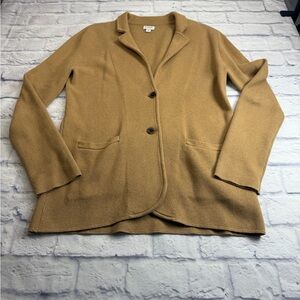 J. Crew Camel Knit Sweater Blazer. Size L. Minimalism. Scandi Girl. Preppy. 90’s